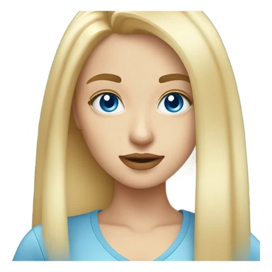 blonde girl taking a selfie blue eyes sticker