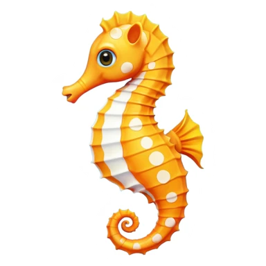 olorful cartoon-style seahorse. 🪸

It’s primarily orange with yellow and white spots along its body. The seahorse has a large blue eye, a curled tail, and a pinkish fin on its back. Its design is cute and stylized—similar to what you’d find in children’s illustrations, stickers, or emoji-like art sticker