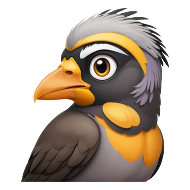 A sad common myna bird cute emoji sticker