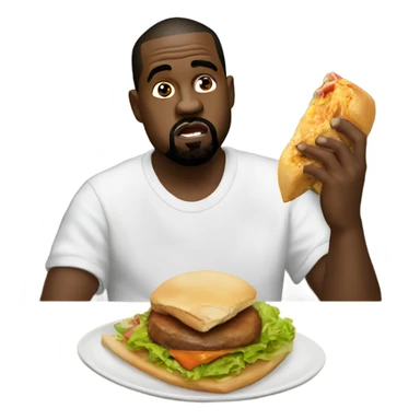 Kanye West eating Hamburg sticker