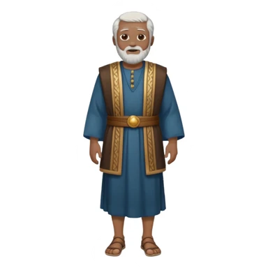 El anciano: persona noble y bondadosa, ropa normal es decir, ni de persona millonaria ni de persona sin dinero, pelo blanco, barba corta blanca. cuerpo entero de la época púnica sticker