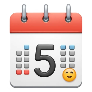 calendario de uma folha de numero 5 sticker