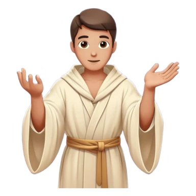 man in a robe casting a magic spell with glowing effects sticker