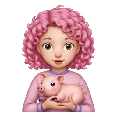 girl holding real piggy sticker