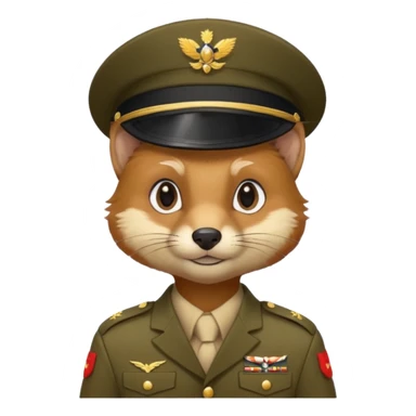  PineMarten in military uniform sticker
