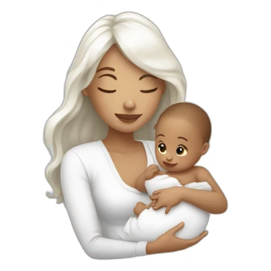 Femme blanche avec un bébé  sticker