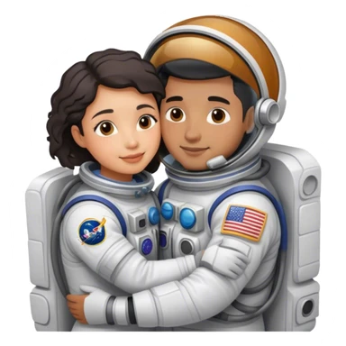 Astronaut couple cuddling  sticker