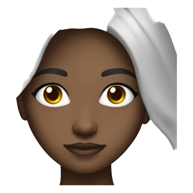 Can you make an angelic faced dark-skinned girl with long burnette hair and beauty queen hair wwith  grey eyes  sticker