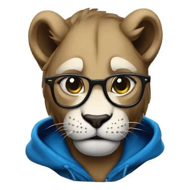Detroit lion wearing hoodie and glasses in dark alley sticker