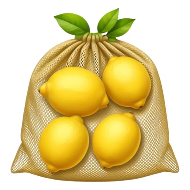 lemons in beige mesh bag sticker