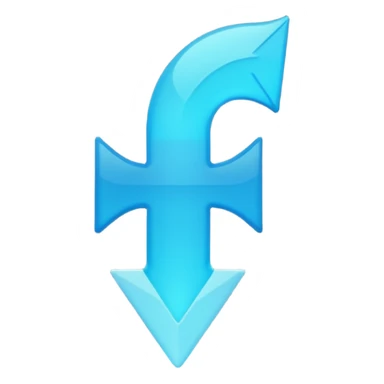 fait moi un émojie discord avec une fleche verre le haut bleu avec la bout un peu separer et des etoile a coté sticker