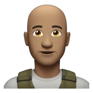 bald man outdoors under sky sticker