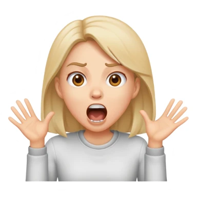 Girl yelling noooo sticker