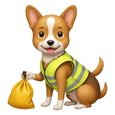 dog, Waste Management, safety vest, poop bag sticker