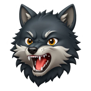 Black wolf roaring  sticker