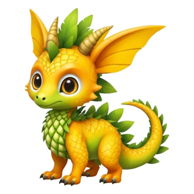 Mango-Pineapple-Kiwi-themed "Dutch Angel Dragon"-"Vernid"-"Trico"-furry-Fakémon-hybrid-creature (full body) sticker