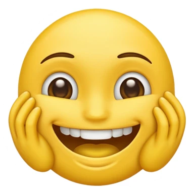 Emoji amoureux tête jaune avec un sourire et le doigt sur les dents  sticker