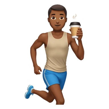 Morning Coffee Runner black man  sticker