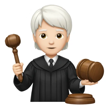 Judge with white wig and gavel sticker