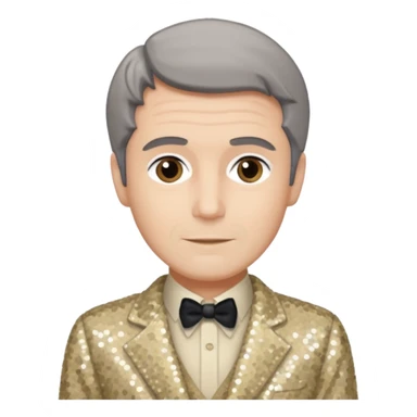 Jeremy Slate, Actor (1926-2006) with gray-brown hair, beige sequin outfit sticker