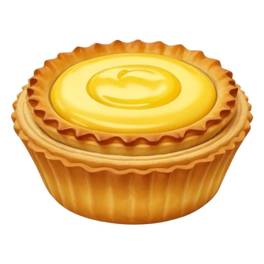 Hong Kong egg tart with flaky crust and yellow custard filling sticker