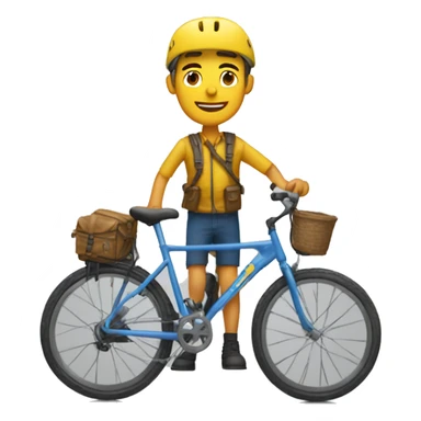 Un chico en bicicleta de montaña  sticker