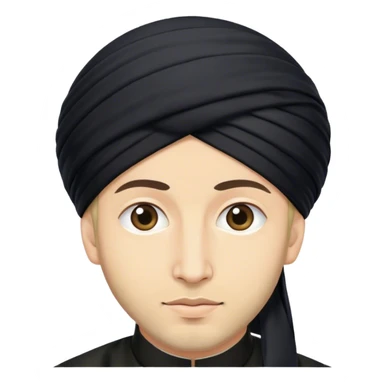shia muslim scholar with a black turban, make sure the turban doesn't look like a sikh turban sticker