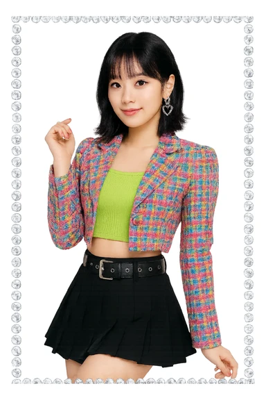 kpop star with rhinestone border, cute and trendy sticker