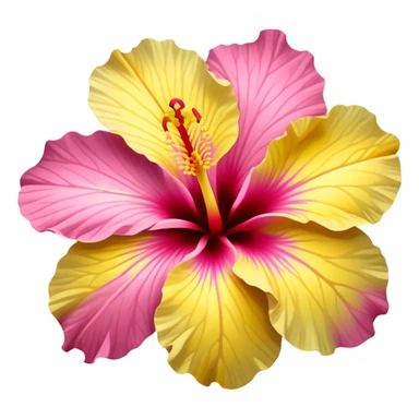 yellow and pink hibiscus flower sticker