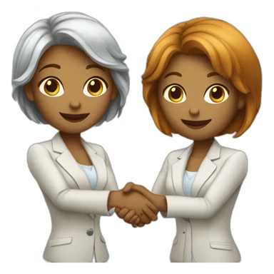 two white business women with different hair colors shaking hands sticker