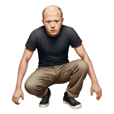 Jackson pollock the abstract artist flicking black white and red paint onto a canvas on the ground sticker