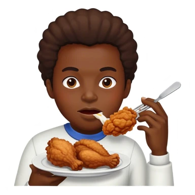 Black person eating chicken  sticker