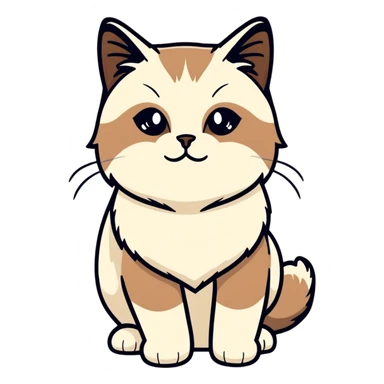 Seal point ragdoll with brown mask and nose sticker