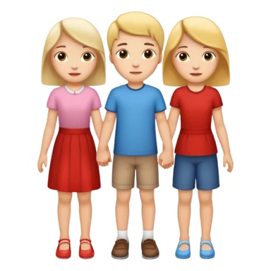 Two sisters and a brother holding hands sticker