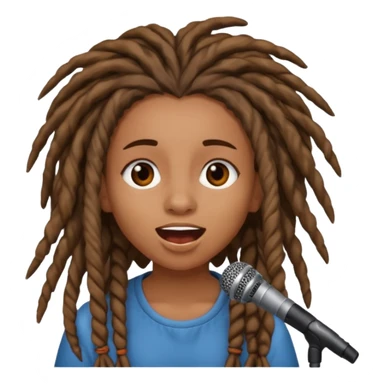 emoji de chica con rastas cantando sticker