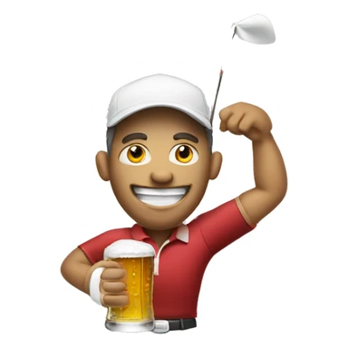 Golfer with a beer sticker