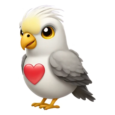 Cockatiel bird with heart shaped eyes sticker