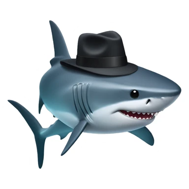Un jolie Requin avec un chapeau noir  sticker
