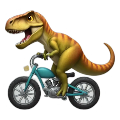 T Rex on a bike sticker
