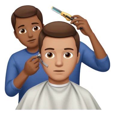 Man getting haircut sticker