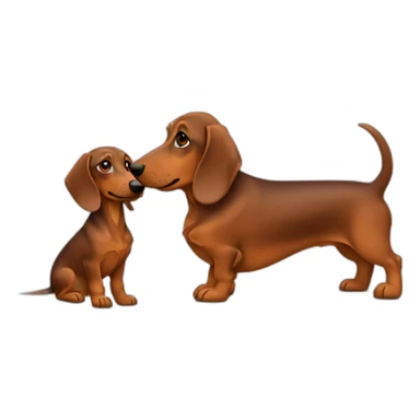 Brown dachshund buying ciggarete sticker