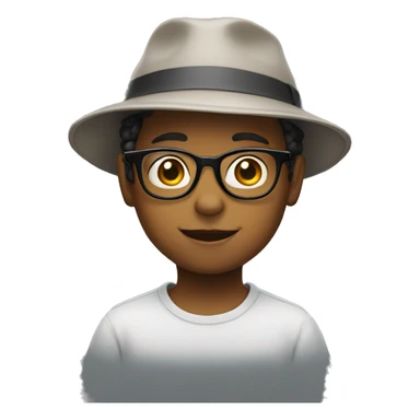 child with glasses and hat sticker