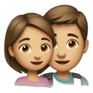 deux enfants une fille et un garçon sticker