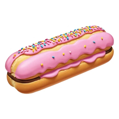 eclair with pink fondant and sprinkles sticker