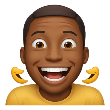 joy emoji laughing covering mouth black man sticker