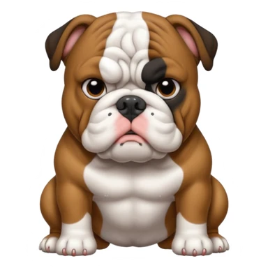 bulldog ingles atigrado cafe oscuro casi negro con blanco sticker
