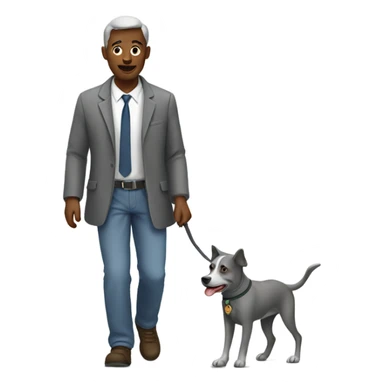 Man walking a grey dog sticker