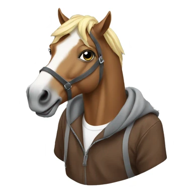 Horse wearing a hoodie sticker