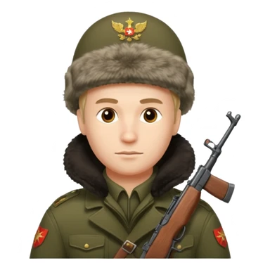 crazy russian soldier man with ushanka and ak 47 sticker