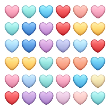 pastel colored heart emojis sticker